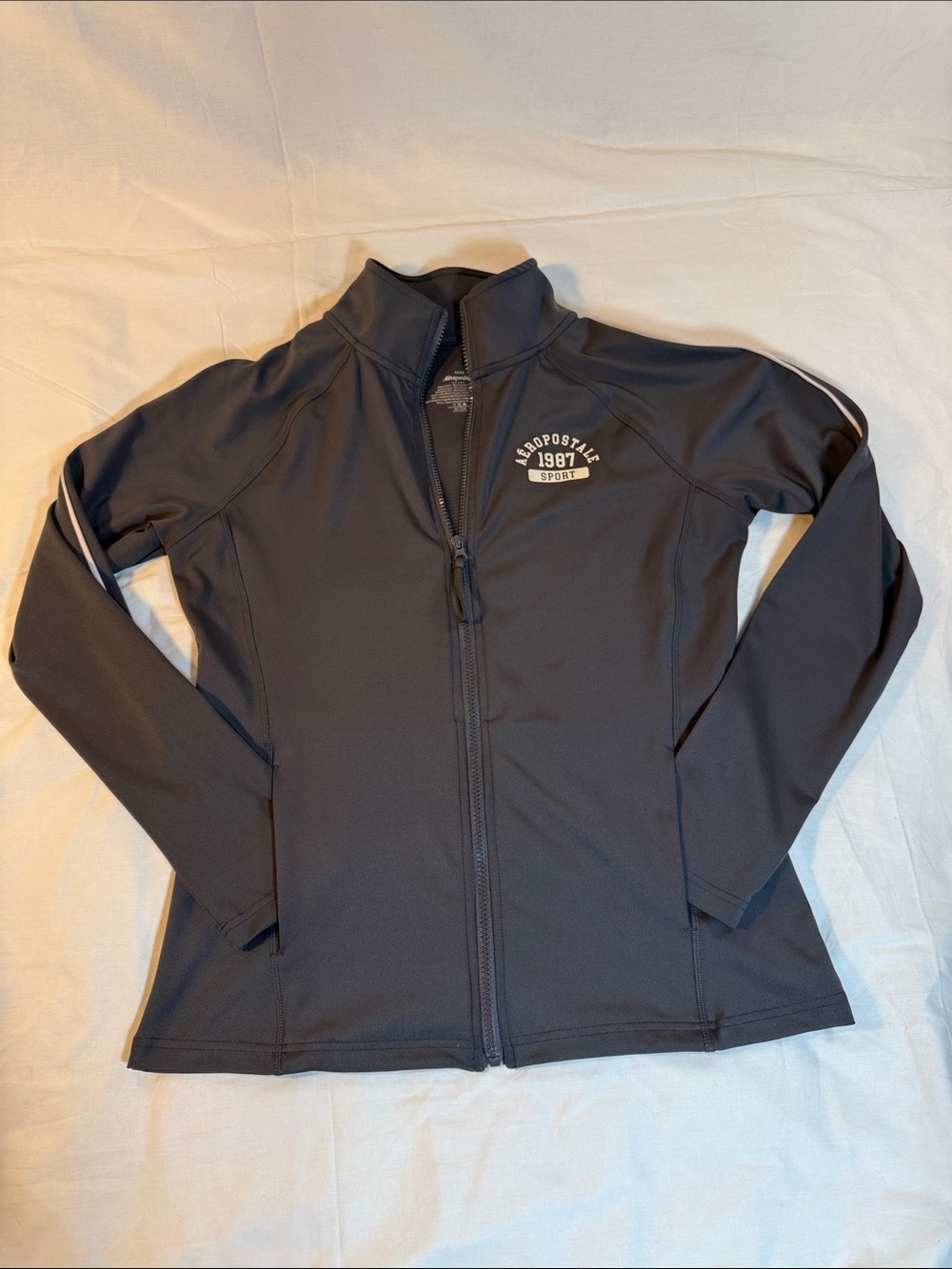 Aeropostale Dark Gray Full-Zip Utility Jacket Medium